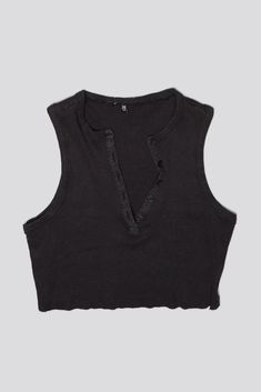 Cropped Henley style tank top built from cotton. Color: Washed Black 100% Cotton R13WK225-K001O Imported Cropped Henley, R13 Denim, Style Tank Top, T-shirts & Tank Tops, Black Xs, Women's T Shirts, Short Jacket, Tank Top Fashion, Womens Tees