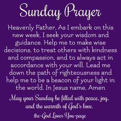 a poem that says, sunday prayer