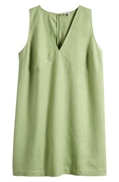 This sleeveless minidress is made from lightweight linen and has a V-neckline and easy fit that makes it perfect for picnics or parties alike. 39 1/2" length (size 2x) Hidden back-zip closure V-neck Sleeveless 100% linen Machine wash, tumble dry Imported Linen Mini Dress For Spring And Summer, Summer V-neck Unlined Linen Dress, Linen V-neck Mini Dress For Vacation, V-neck Linen Dress For Spring And Summer, Linen V-neck Sleeveless Sundress, Summer A-line Linen Mini Dress, Casual Linen V-neck Mini Dress, Spring V-neck Sleeveless Unlined Dress, Summer Linen V-neck Mini Dress