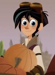 an animated image of a boy holding a basketball