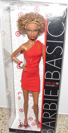 We are offering a gorgeous MIB & NRFB "Barbie Basics Black Label. This gorgeous beauty has painted facial features, closed mouth with a soft pink lip color, soft red cheeks, soft golden hair and beautiful painted brown eyes.  She comes wearing a slim fitted sleeveless red dress.  All accessories included .  The box is in good condition. Take a moment to visit our shop for more interesting and unique items. Our items are guaranteed and we add weekly so check back often. Thank you for looking. Sleeveless Red Dress, Pink Lip Color, Red Cheeks, Barbie Basics, Golden Hair, Soft Red, Pink Lips, Vintage Barbie, Black Label