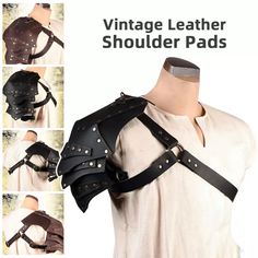 the leather shoulder pads are designed to be worn with different types of garbs