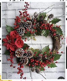 Christmas Wreaths - Don't lose this opportunity to get what you desire - click NOW and have what you want and deserve! Artificial Christmas Flower Arrangements, Christmas Flower Wreath, Christmas Decor Wreaths & Garlands, Diy Christmas Wreaths For Front Door, Christmas Wearths Ideas, Xmas Wreaths For Front Door, Diy Xmas Wreaths, Xmas Door Decorations, Outdoor Decor Wedding