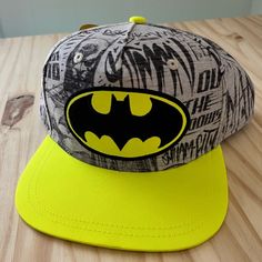 Retro Batman Collectors Hat Baseball Cap Dc Comics Neon Yellow And Black Gray Design New With Tags Awesome Gift Or For A Collector Calling All Batman Fans Street Wear Smoke Free Home Quick Shipped All Batman, Retro Batman, Original Superman, Monogram Baseball Hat, Dc Comics Women, Flash Logo, Superman Man Of Steel, Man Clothes, Superman Logo