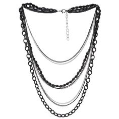 PRICES MAY VARY. Choker Collar Statement Necklace Waterfall Multi-Strand Silver Black Chains Gem Stone Bead String 1)Sizes: Details shown on listing picture 2)Length: 38-42CM(14.96-16.54") 3)Total Weight: 50.8g 4)Material: Alloy; Simulated crystal 5)Package: Jewelry Box with Brand Name COOLSTEELANDBEYOND 1)Sizes: Details shown on listing picture
2)Length: 38-42CM(14.96-16.54")
3)Total Weight: 50.8g
4)Material: Alloy; Simulated crystal
5)Package: Jewelry Box with Brand Name COOLSTEELANDBEYOND Black Gold Chain, Statement Collar Necklace, Choker Collar, Necklace Box, Black Chain, Choker, Bead Stringing, Chain Choker, Multi Strand