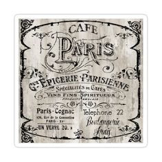 a wooden sign that says cafe paris with an ornate design on the front and back