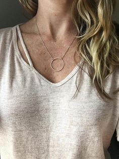 Circle necklace / gold necklace / geometric necklace / delicate necklace / minimalist necklace / del Gold Geometric Necklace, Dainty Necklace Layered, Gold Circle Necklace, Necklace Layering, Necklace Minimalist, Geometric Necklace, Modern Necklaces, Necklace Box, Gold Geometric