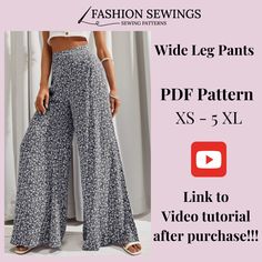 the wide leg pants sewing pattern is easy to sew