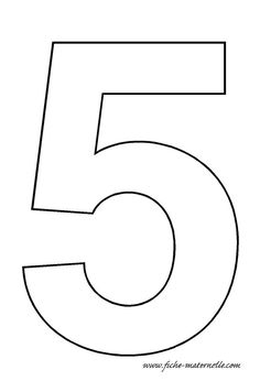 the number five is shown in black and white