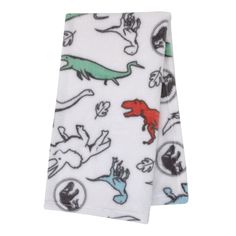 Cuddle baby in cozy comfort with the Jurassic World Dinosaur Baby Blanket! Featured in an exciting all-over pattern of dinosaurs in all shapes and sizes! This plush baby blanket has a white ground with light blue, red and green dinosaurs and the Jurassic World logo. Measures 30" x 40" and is the perfect size for use in the stroller, traveling in the car, and for babies and moms on the go! Made of snuggly soft fabrics. Machine washable for easy care. Makes a wonderful gift! Jurassic World Logo, Dinosaur Baby Blanket, World Logo, Plush Baby Blankets, Jurassic World Dinosaurs, Soft Baby Blankets, Baby Nursery Furniture, Nursery Bedding, Crib Bedding