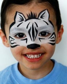 Zebra Face Paint, Zebra Makeup, Easy Face Painting Designs, Fairy Face, Makeup Zombie, Face Painting For Boys, Zebra Face