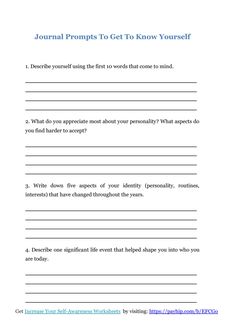 Fun Therapy Activities For Teens, Confidence Worksheet, Emotional Journal, Journal Prompts Printable, Journal Prompts For Mental Health, Life Coaching Worksheets, Coaching Worksheets, Play Therapy Activities, Blocked Energy