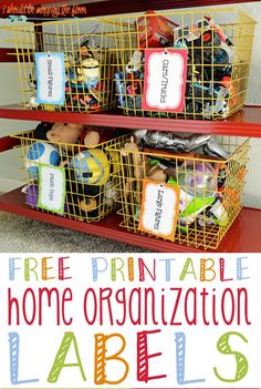 the free printable home organization labels are great for kids to use in their homes