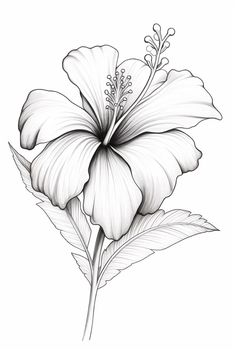 a drawing of a flower on a white background