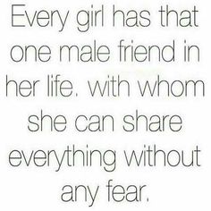 two hands with the words every girl has that one male friend in her life, with whom she can share everything without any fear