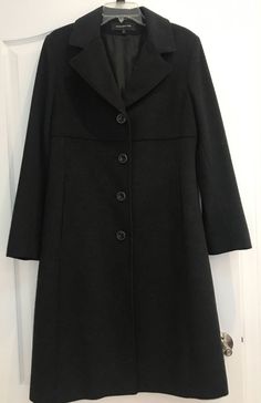 Jones New York trench coat wool blend size 8 black. Great warm full coat to have for any day Size 8 Approx measurements Length 44” Armpit to armpit 19” across Shoulder seam to shoulder seam 17” across Classic Black Long Pea Coat, Classic Long Black Pea Coat, Black Wool Outerwear For Career, Trench Jacket, Trench Coats Women, Cute Fits, Jones New York, Dream Wardrobe, Black Coat