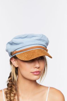 Cabbie Hat, Blue Brown, Faux Suede, Forever 21, Blue Color, Trim, Women Accessories, Hats