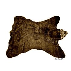 an animal skin rug is shown against a white background