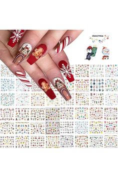 48 Sheets Water Christmas Nail Art Stickers 3D Santa Claus Nail Decals Christmas Tree Snowman Elk Pattern Xmas Water Transfer Nail Supplies Colorful Christmas Nail Accessories for Women Nail Design Decoration 3d Santa Claus, Christmas Tree Snowman, Christmas Nail Stickers, Tree Snowman, Plaid Nails, Cute Christmas Nails, Christmas Gel Nails, Nail Art Sticker, Water Transfer