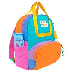 Vintage Palm Atlas Backpack – Mokuyobi Multicolor On-the-go Backpack For Back To School, Playful Nylon Travel Bags, Playful Nylon Backpack, Playful Multicolor Outdoor Bag, Playful Multicolor Backpack With Zipper Closure, Playful Travel Backpack With Zipper Closure, Multicolor Rectangular Backpack For Outdoor Activities, Rectangular Multicolor Backpack For Outdoor Activities, Multicolor On-the-go Backpack With Zipper Pocket