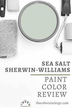 an advertisement for sherylin williams's paint color review, with the words sea salt