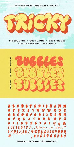 Tricky – Bubble Display Font Bubble Fonts Alphabet Graffiti, Pop Art Font, Font Wallpaper, Alphabet Graffiti, Design Alphabet