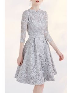 Modest Short Wedding Dresses Lace A Line 3/4 Sleeve Full Lace Style #EPY04 $149 - GemGrace.com Formal Dresses Long Lace, Bridal Party Dress, Short Lace Wedding Dress, Blush Lace Dress, Grey Prom Dress, Green Lace Dresses, Bridal Party Dresses, Formal Dresses Short, Formal Dresses For Weddings