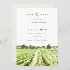 Watercolor Winery Vineyard Save The Date Card Wine Bridal Shower Invitations, Rehearsal Dinner Invite, Winery Vineyard, Bridal Shower Wine, Wedding Rehearsal Dinner Invitations, Watercolor Green, Anniversary Invitations, Rehearsal Dinner Invitations, Couple Shower