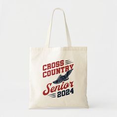 a tote bag that says cross country senior