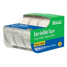 three rolls of invisible tape in a box