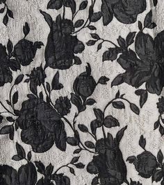 black and white floral lace fabric