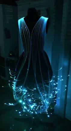 ~Dress~ ~Black~ ~Blue~ ~Glow In The Dark~ Cosplay Tutorial, Beauty Dress, Fantasy Fashion, Fiber Optic, Larp, Costume Design, A Dress