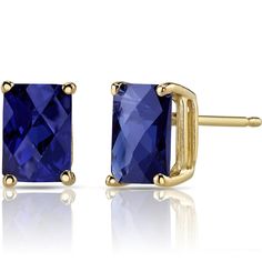 Sapphire Lakes Take a dip in our velvety Sapphire lakes with these dreamy studs. These graceful earrings feature radiant shape Peora created blue sapphire gemstones in 14K yellow gold. Responsibly sourced in every sense, our created Blue Sapphire gemstones are physically, chemically, and optically identical to their natural counterparts. We're big fans of eco-luxury. Handcrafted in pure 14K yellow gold goodness, these earrings have been carefully coated in an elegant finish. Our artisans are expertly trained in this process which fortifies the earring's strength, shine and brilliance. Shopping for birthdays, bridal parties or other occasions? Our concierge stylists are here to help with all of your jewelry questions. Each purchase comes beautifully packed in one of our signature gift boxes Jewelry Questions, Blue Sapphire Studs, Sapphire Stud Earrings, Sapphire Earrings Studs, Sapphire Studs, Solitaire Studs, Yellow Gold Jewelry, Radiant Cut, Sapphire Earrings