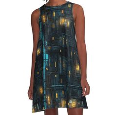 Loose-fit, mid-length sleeveless dress with silky handfeel. Printed on both sides. Machine washable. Size range XS-2XL. Step into the neon-lit heart of the future with this captivating digitally crafted artwork—a cyberpunk cityscape pattern that pulsates with energy and intrigue. Each intricate detail captures the essence of a metropolis where technology and imagination intertwine. This unique pattern invites you to explore the limitless possibilities of the digital age, adding a touch of futuristic drama to your space. Elevate your surroundings with this artwork that marries the aesthetics of cyberpunk with the allure of urban landscapes. Cyberpunk Cityscape, Urban Landscapes, Dress For Sale, Urban Landscape, Metropolis, Mid Length, Unique Patterns, Cyberpunk, A Line Dress