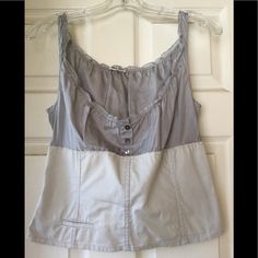 Miu Miu Silk Corset Top, Small Fabric Mark On Back Lower Right Which Was There When Purchased From Prada Store, Made In Italy. Silk Corset Top, Prada Store, Silk Corset, Corset Tank Top, Seersucker Top, Cotton Corset, Black Halter Top, Tank Top Blouse, Lace Cutout