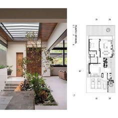 the floor plan for this modern house is shown