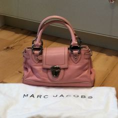 Marc Jacobs Pink Handbag. Early 2000’s Marc Jacobs Wearing On Bottom Corners No Smell Dust Bag Included Classic Pink Handheld Shoulder Bag, Pink Double Handle Shoulder Bag With Palladium Hardware, Designer Pink Satchel With Handle Drop, Pink Leather Satchel, Pink Shoulder Bag With Palladium Hardware And Double Handle, Marc Jacobs Snapshot Bag Pink, Marc Jacobs Too Hot To Handle, Marc Jacobs Pink Snapshot Bag, Marc Jacob’s Perfect