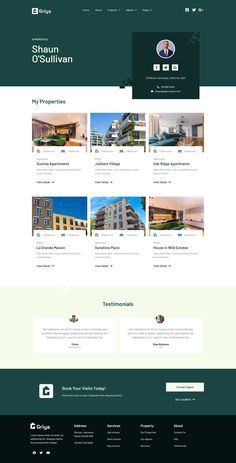 Griya - Apartment & Single Property Real Estate Elementor Template Kit Estate Layout, Sunrise Apartment, Real Estate Landing Page, Real Estate Landing Pages, Model Website, Web Design Websites, Rental Property Management, Footer Design