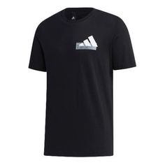 Adidas Mh Gfx T Bos logo Printing Sports Round Neck Short Sleeve Black GH4419 (Men's) Sporty Logo T-shirt For Sports, Adidas Activewear With Three Stripes For Sports Events, Adidas Activewear For Sports Events With Three Stripes, Adidas Activewear For Light Sports, Athleisure Sports T-shirt With Logo, Sporty Logo Top For Sports Events, Sports Logo T-shirt In Athleisure Style, Athleisure T-shirt With Sports Logo, Sporty Top With Logo For Sports Events