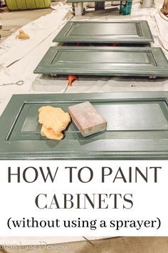 an image of how to paint cabinets without using a sprayer on the top and bottom