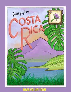 a poster with the words costa rica on it