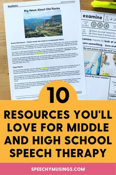 the top ten resources you'll love for middle school and high school speech therapy