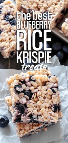 the best blueberry rice krispie treats are made with only three ingredients and they're so good to eat