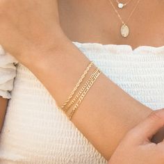 Chunky Rope Chain Bracelet | Simple & Dainty Permanent Bracelet, Brazilian Gold, Dainty Gold Jewelry, Dainty Initial Necklace, Figaro Chain Necklace, 18k Gold Chain, Small Bracelets, Rope Chain Necklace, Woven Chain