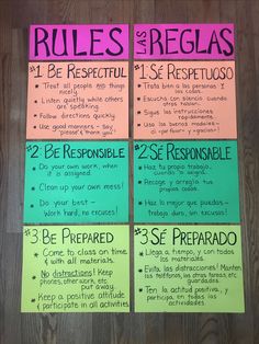 four rules for respituoo written in spanish