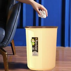 Trash Can Pressure Household Kitchen Large Plastic Basket Bedroom Bathroom Classification Small Trash Bucket 10L Features: Material: plastic Color: yellow Net weight : 245 grams / 0.54 ib Gross weight : 250 grams / 0.55 ib Product size : 25.5*27.5 cm /10.04*10.82 in Package size : 28*26*26 cm /11.02*10.23*10.23 in Description: The round design :the round small garbage can is made of new thickened plastic material with good toughness, no deformation when squeezed, strong load-bearing capacity, st Garbage Bag Holder, Kitchen Large, Plastic Basket, Portable Kitchen, Bathroom Trash Can, Kitchen Trash Cans, Kitchen Bin, Kitchen Cabinet Doors, Trash Bins