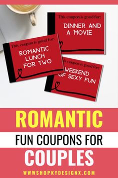 romantic coupons for couples on valentine's day with text overlaying the image