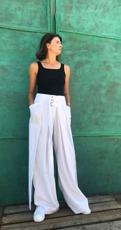 White Linen Pants, Wide Leg Linen Pants, Linen Palazzo Pants, Womens Linen Pants, Linen Beach Pants, Summer Wide-leg Parachute Pants With Pockets, Chic Baggy Parachute Pants For Summer, Baggy Parachute Pants For Summer, Chic Wide-leg Summer Cargo Pants, Chic High-waist Summer Parachute Pants, Non-stretch High-waisted Parachute Pants For Summer, Summer Cotton Wide Leg Parachute Pants, Baggy Wide-leg Parachute Pants For Summer, Chic Summer Straight Cargo Pants