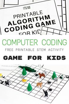 the printable game for kids to play with computer coders is shown in green and white