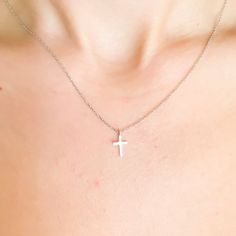 14k White Gold Necklace / Dainty Cross Necklace / Sterling Silver Necklace / Dainty necklace / Necklaces for Women, Religious Jewelry ➤ PRODUCT FEATURES; ✔ Made to Order ✔ Gold Kt: 925k Sterling Silver, 14k White Gold, 14K Yellow Gold, 14k Rose Gold ✔ Ready to Ship in 3-5 Business Days ➤PERSONALIZATION ✔Please select your desired material and length from the menu.. ➤SHIPPING ✔SHIPPING TIME to US is 2-6 days; 5-12 days to worldwide ➤PACKAGING ✔All our jewelry comes with a high quality jewelry box Delicate Sterling Silver Cross Pendant Necklace, Minimalist Cross Necklace For Anniversary, Silver Cross Necklace With Delicate Chain For Gift, Dainty Cross Pendant Necklace For Anniversary, White Gold Cross Pendant Necklace Gift, Delicate Silver Cross Necklace, Everyday White Gold Cross Necklace, Sterling Silver Necklace Dainty, Gold Necklace Dainty